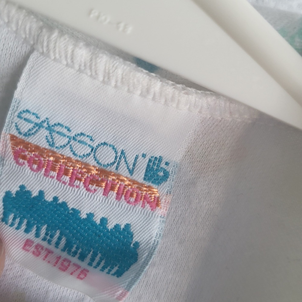 vintage sasson baby romper sleeper play outfit white yellow neutrals‎ medium - Picture 3 of 9